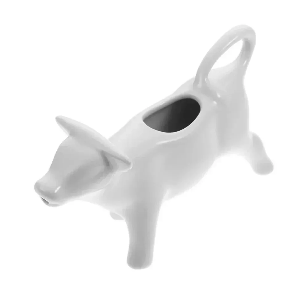 Porcelain Cow Creamer – White Ceramic Milk Jug